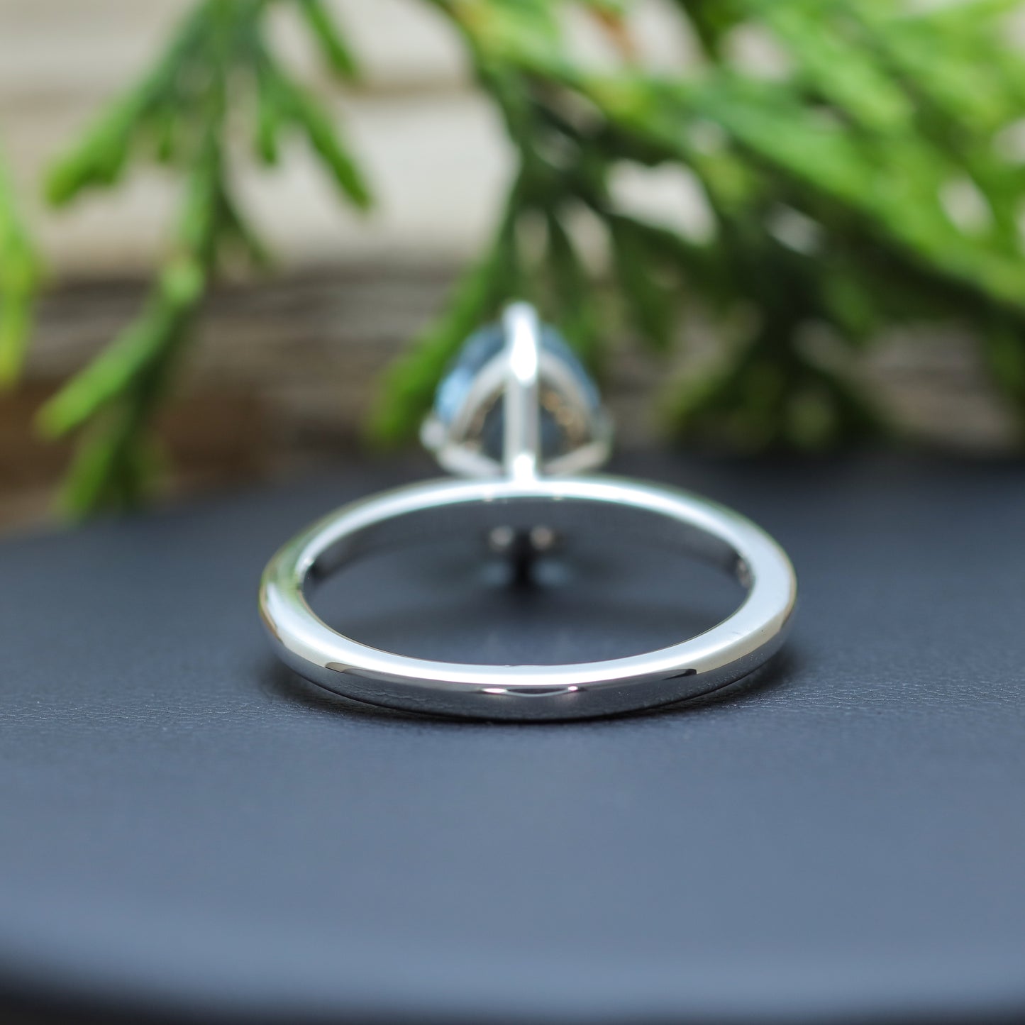 Natural Aquamarine Argentium Silver Solitaire Ring