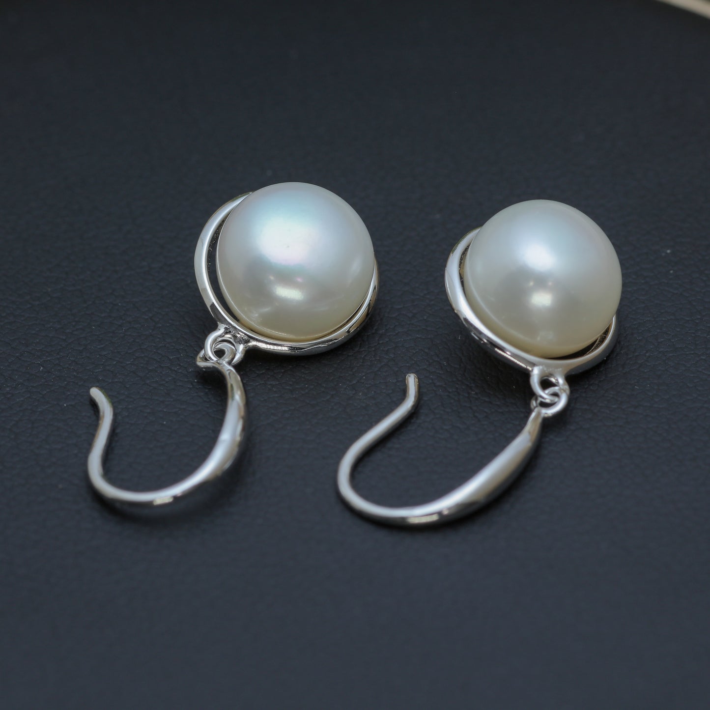 Natural White Cultured Pearl Drop Earrings