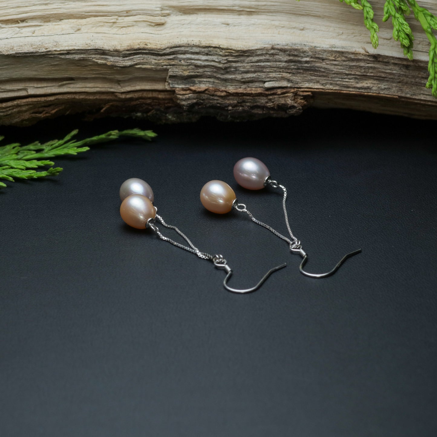 Natural Cultured Pearl Pastel Multi-Drop Cascade Earrings
