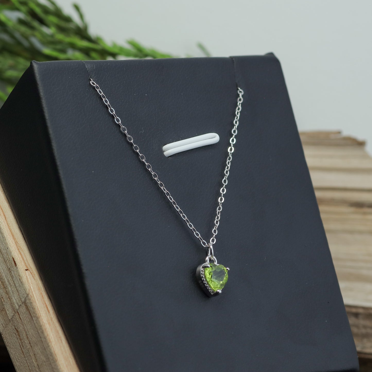 Heart-Shaped Peridot Pendant Necklace