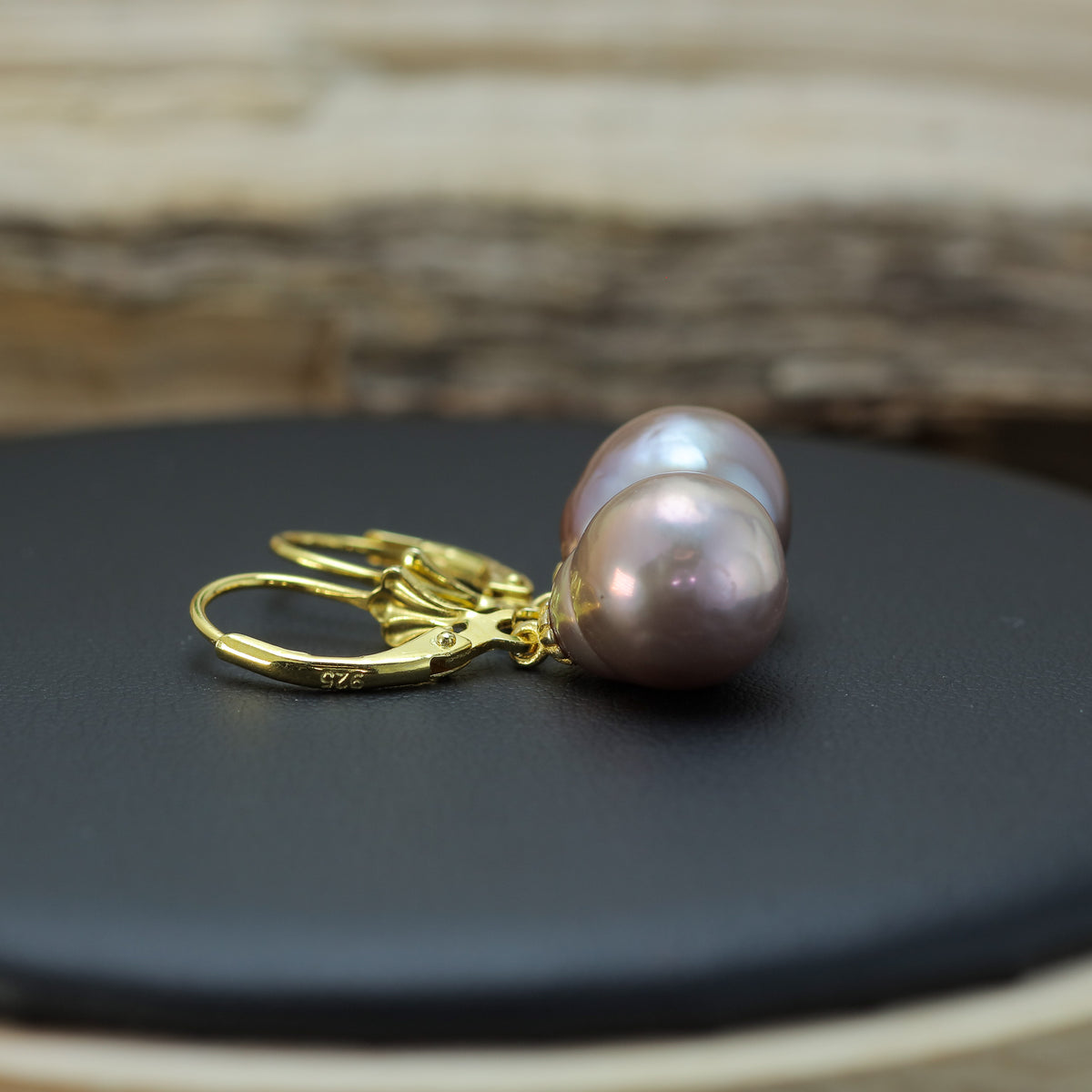 Baroque Natural Cultured Pearl Leverback Earrings