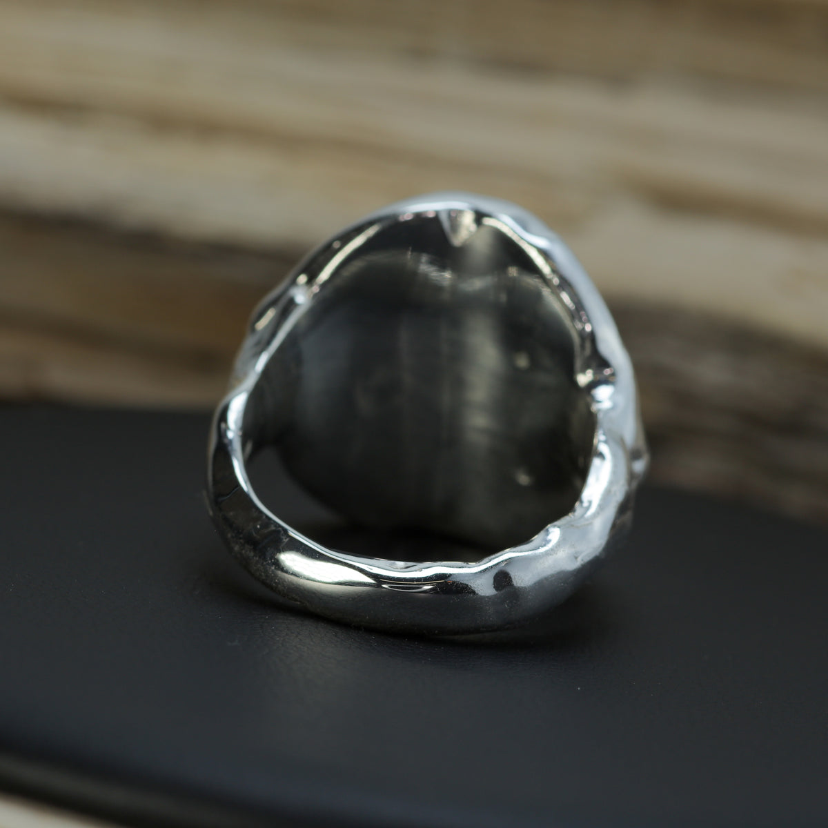 "Celestial Shield" 21g Silver Signet with Gold Accents & Flush Lab Diamonds