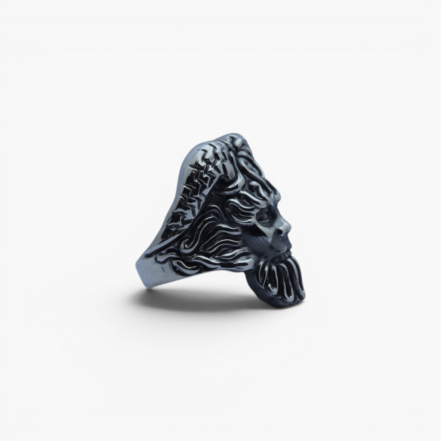 Men's "Pan" Greek Mythology Heavy Signet Ring in Sterling Silver (15.7g)