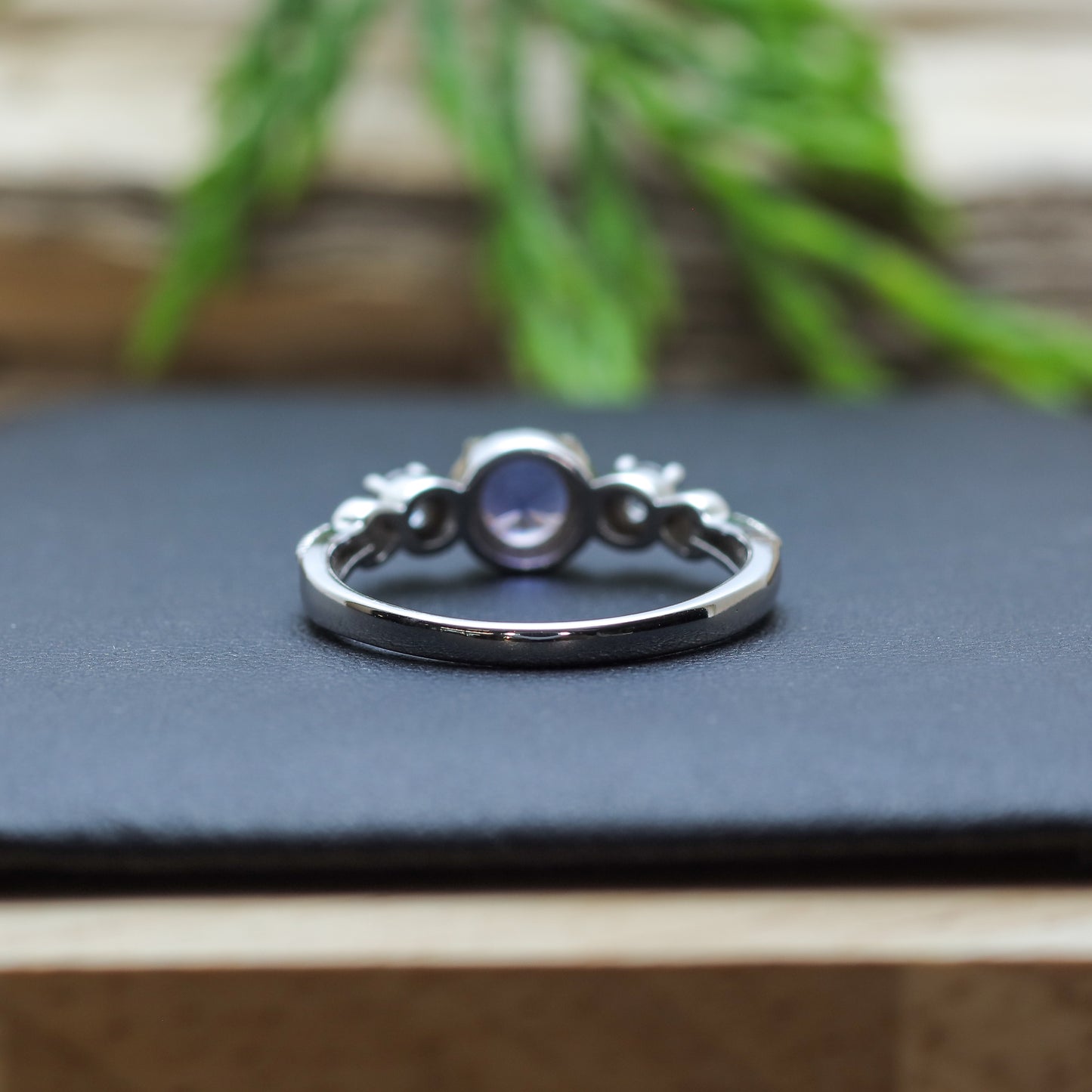 Round Tanzanite Three-Stone Ring in Sterling Silver