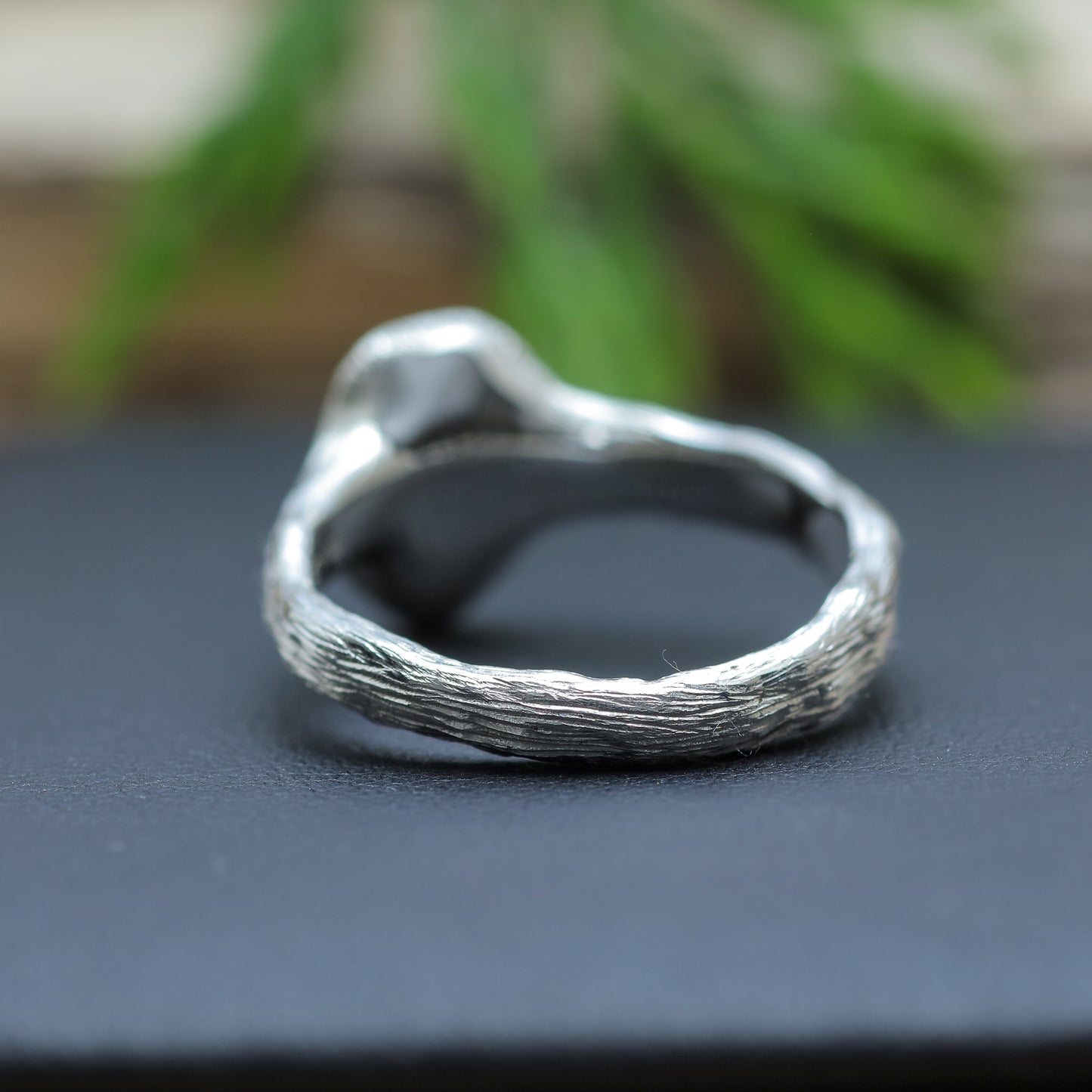 Hand-Sculpted Australian Opal Textured Ring in Sterling Silver