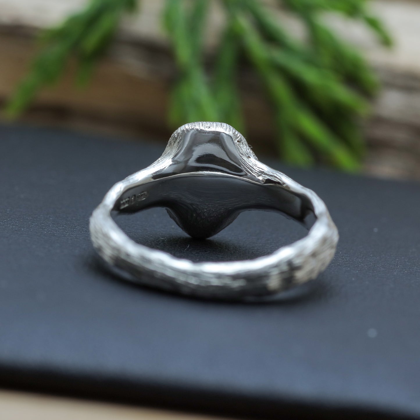Hand-Sculpted Australian Opal Textured Ring in Sterling Silver