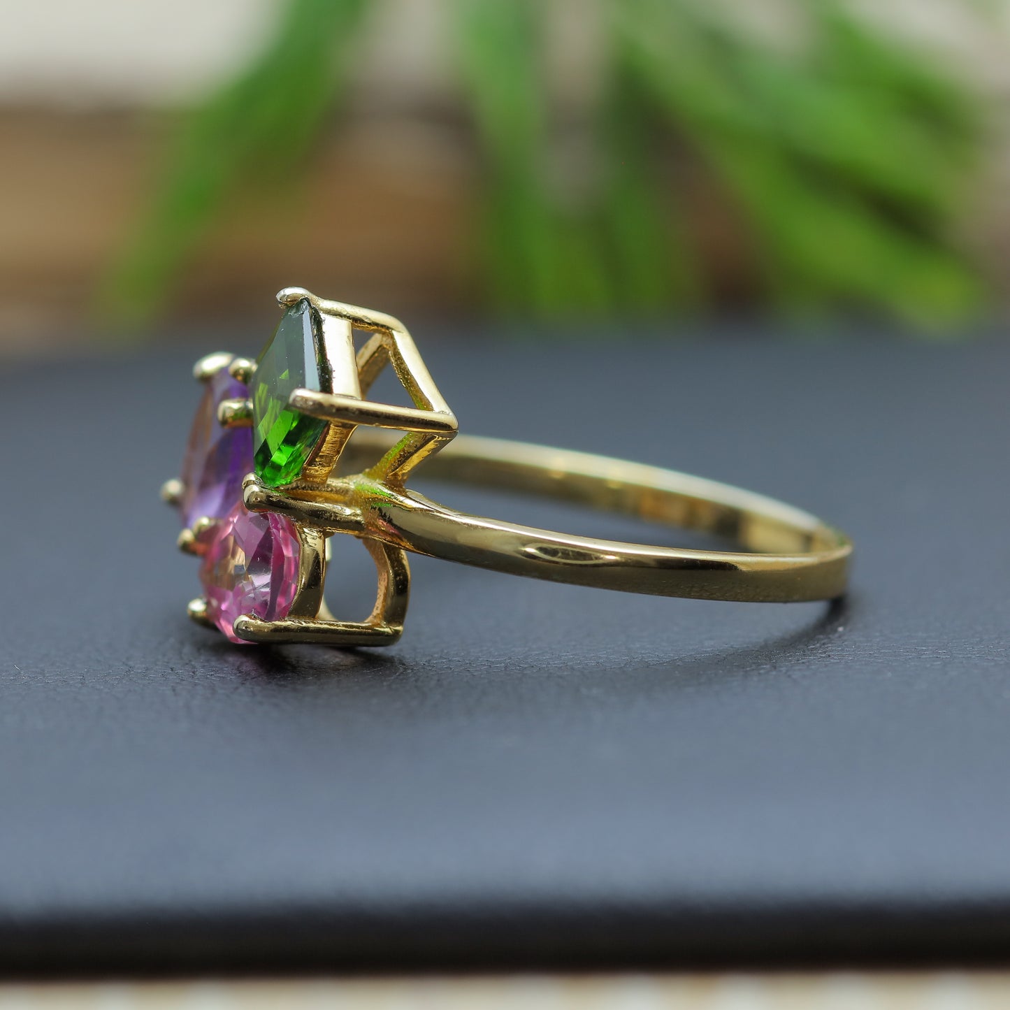 Multi-Gemstone Cluster Ring in Sterling Silver