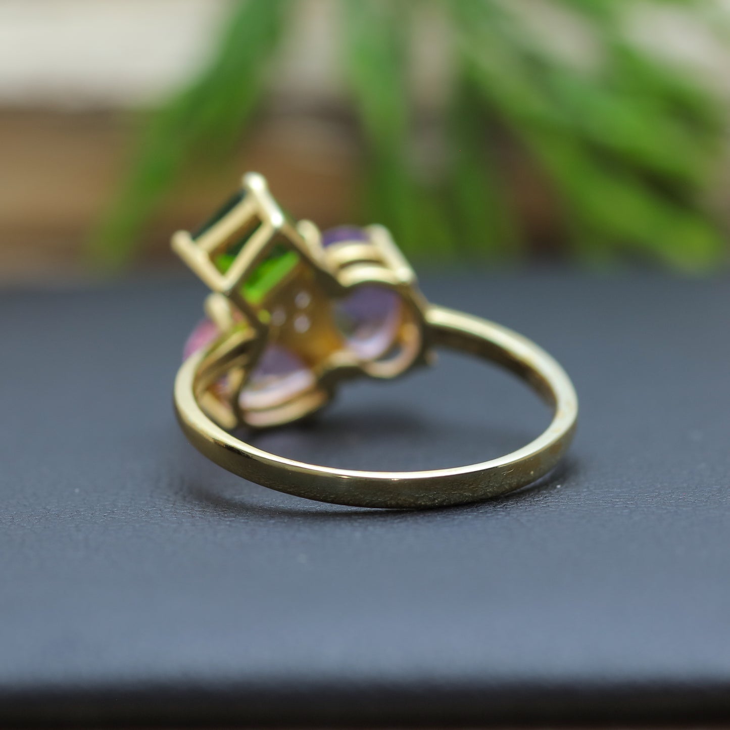 Multi-Gemstone Cluster Ring in Sterling Silver