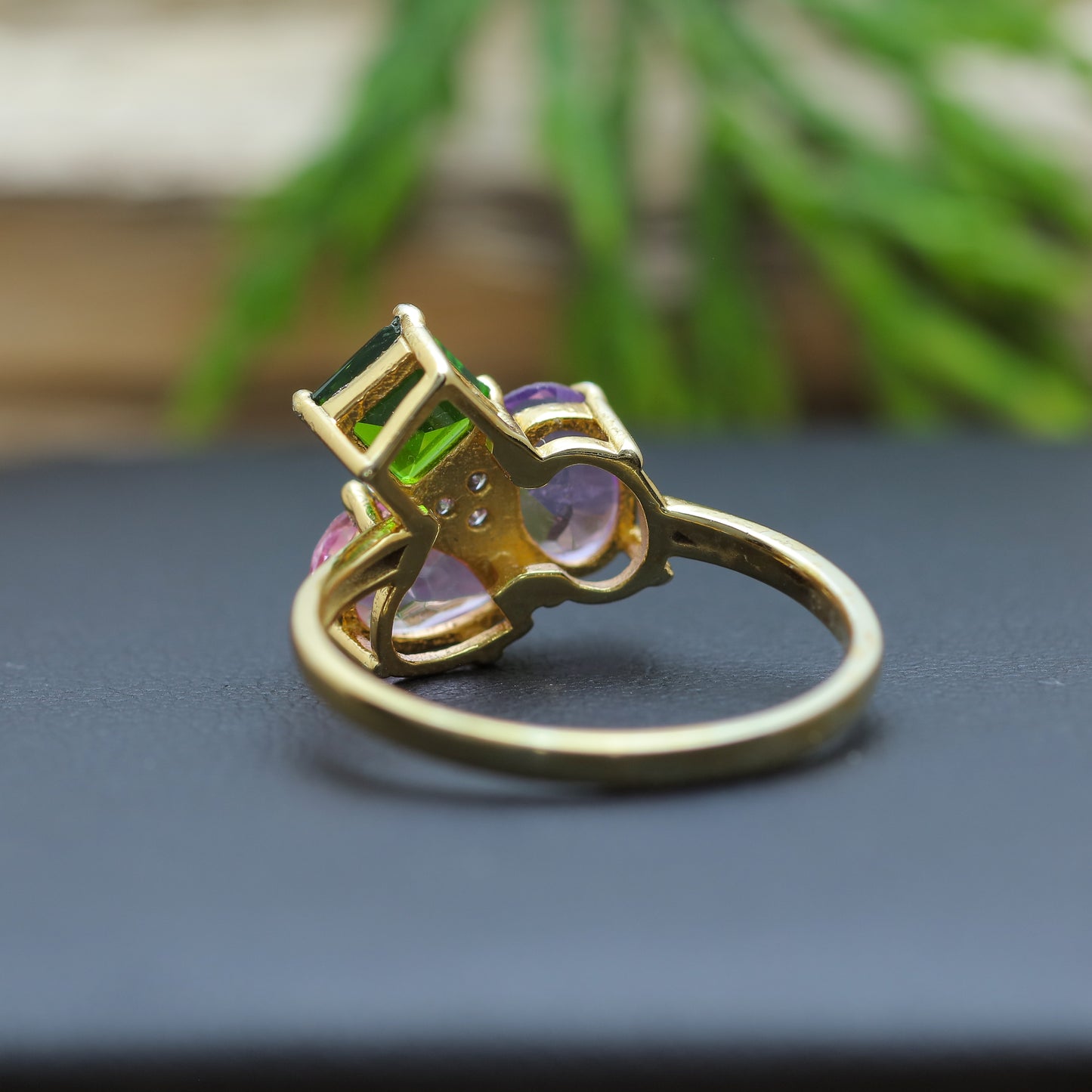 Multi-Gemstone Cluster Ring in Sterling Silver