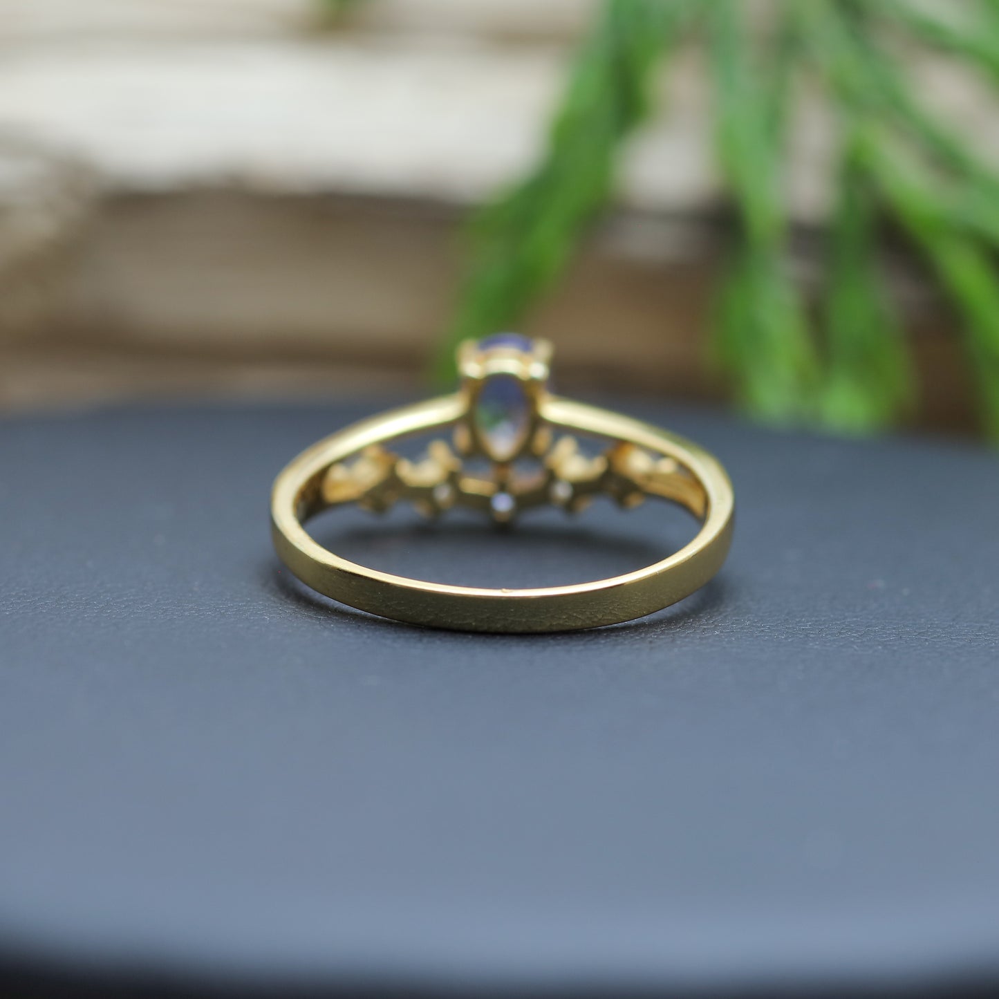 Women's Oval Tanzanite Ring in Gold-Plated Sterling Silver
