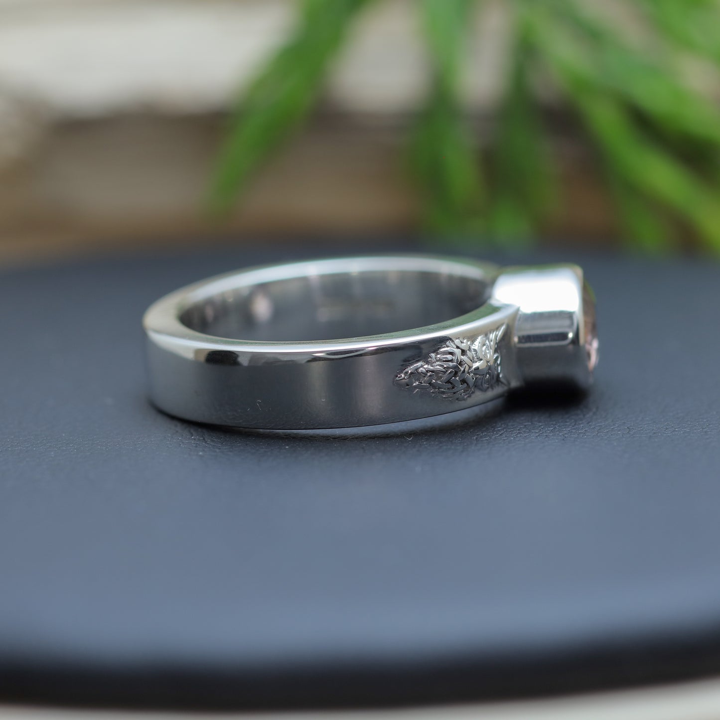 Light Pink Tourmaline Bezel Ring in Sterling Silver (with IGE Certificate)