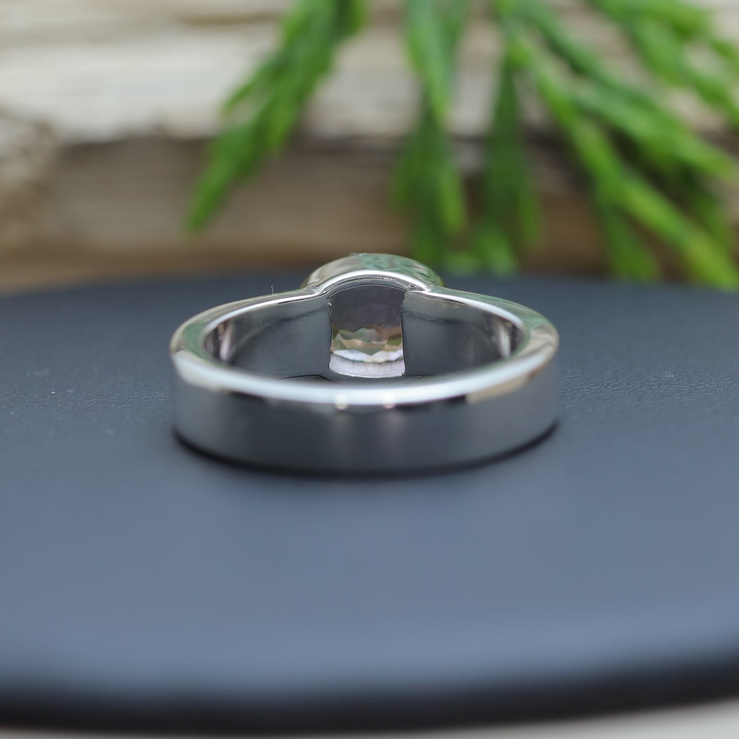 Light Pink Tourmaline Bezel Ring in Sterling Silver (with IGE Certificate)