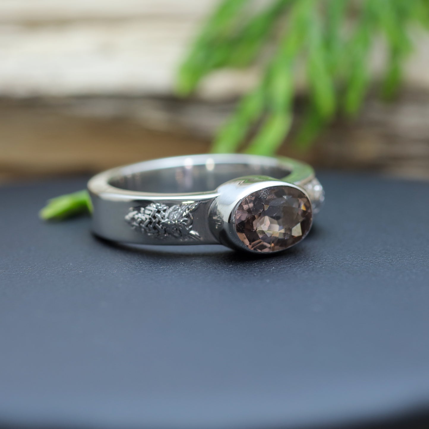 Light Pink Tourmaline Bezel Ring in Sterling Silver (with IGE Certificate)