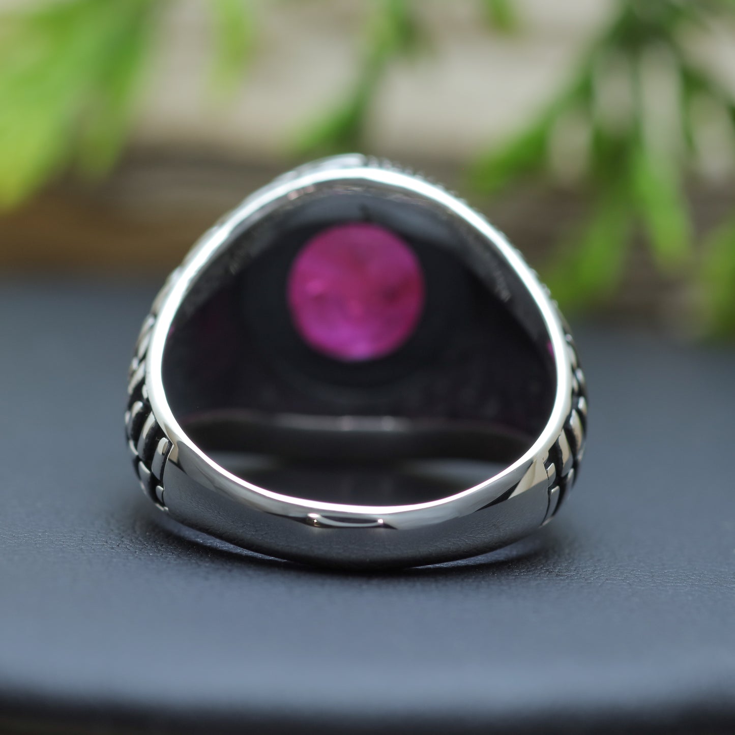 One-of-a-Kind Men's Natural Vietnamese Cabochon Ruby Signet Ring