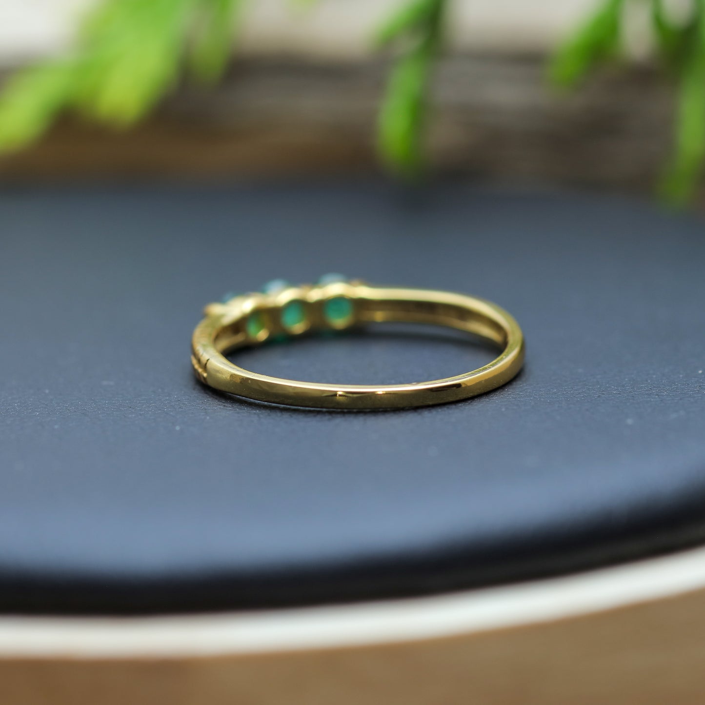 Three-Stone Emerald Gold-Plated Ring