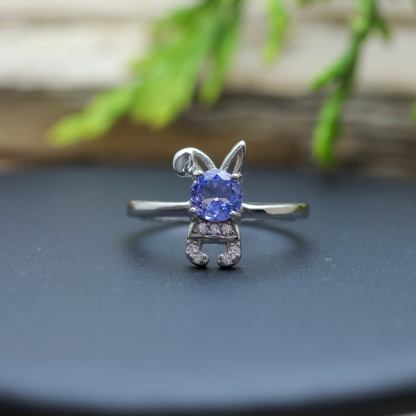 Women's Tanzanite & Cz Accent Ring