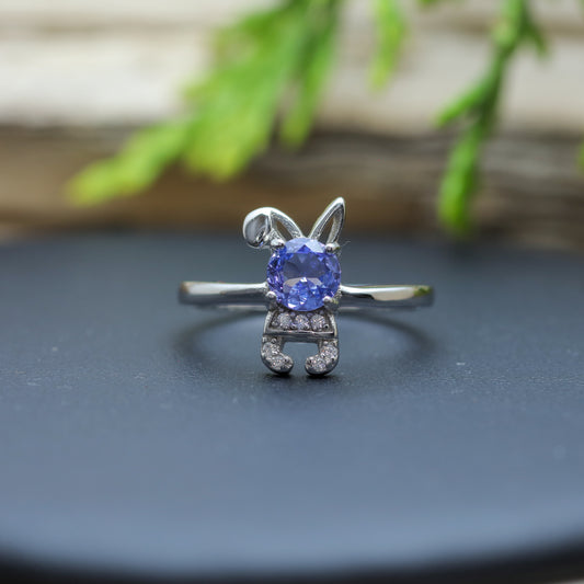 Women's Tanzanite & Cz Accent Ring