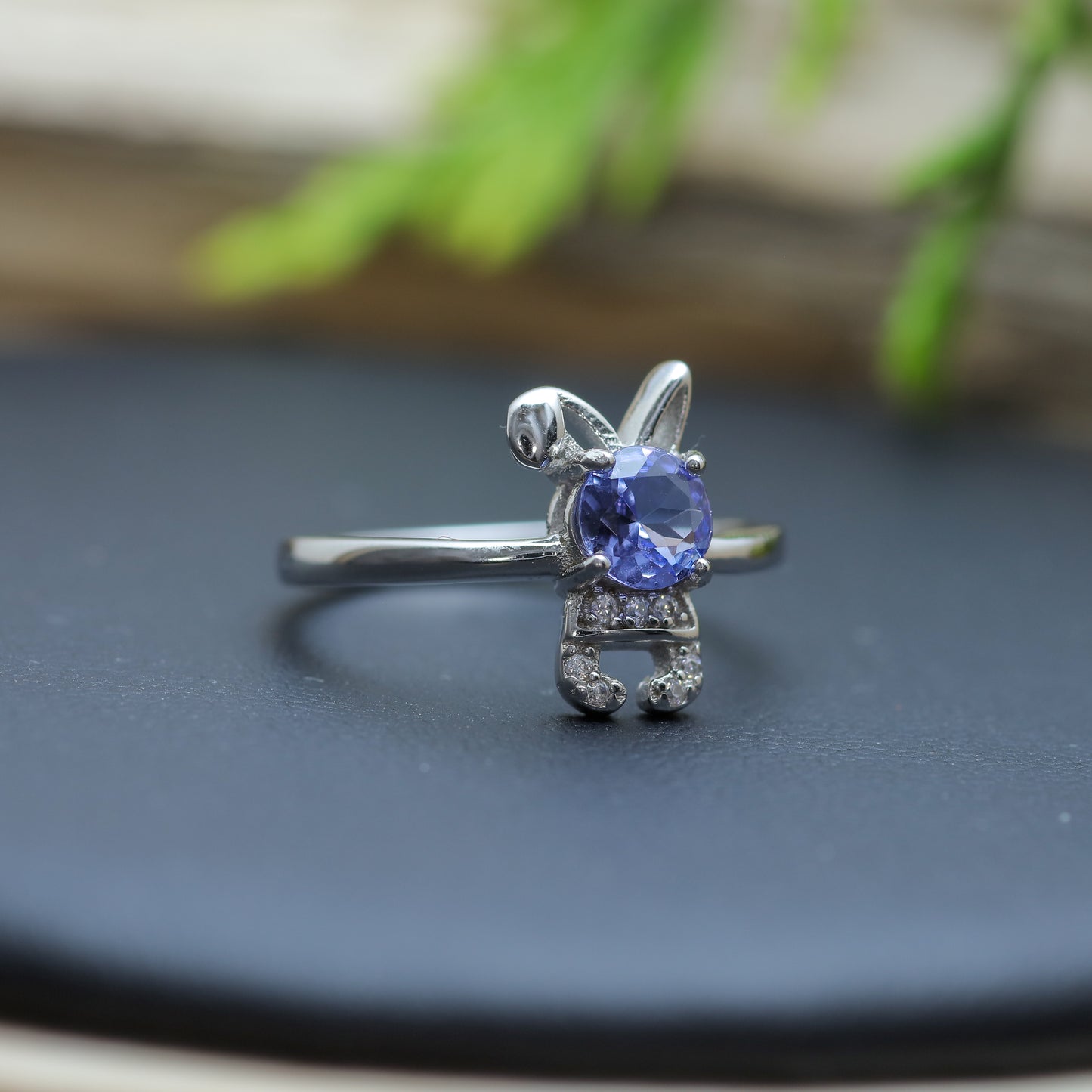 Women's Tanzanite & Cz Accent Ring