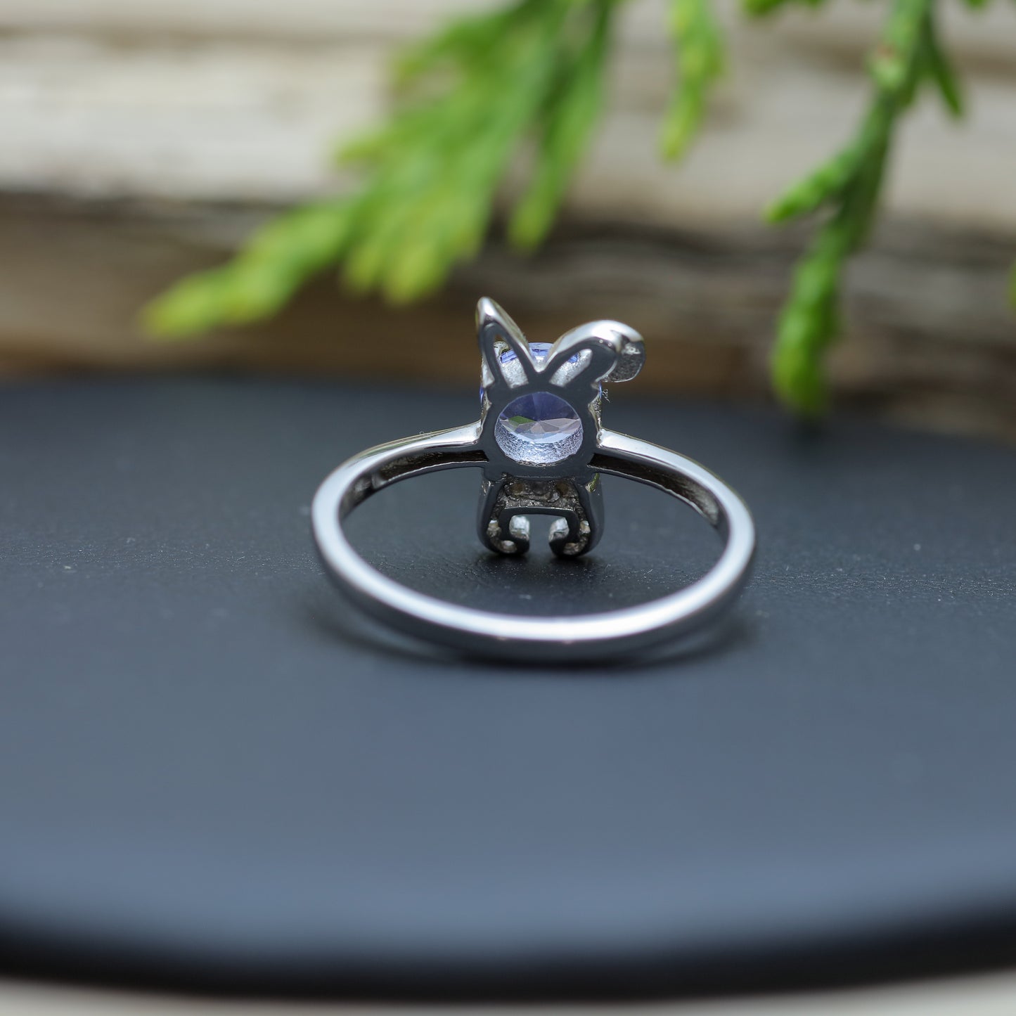 Women's Tanzanite & Cz Accent Ring