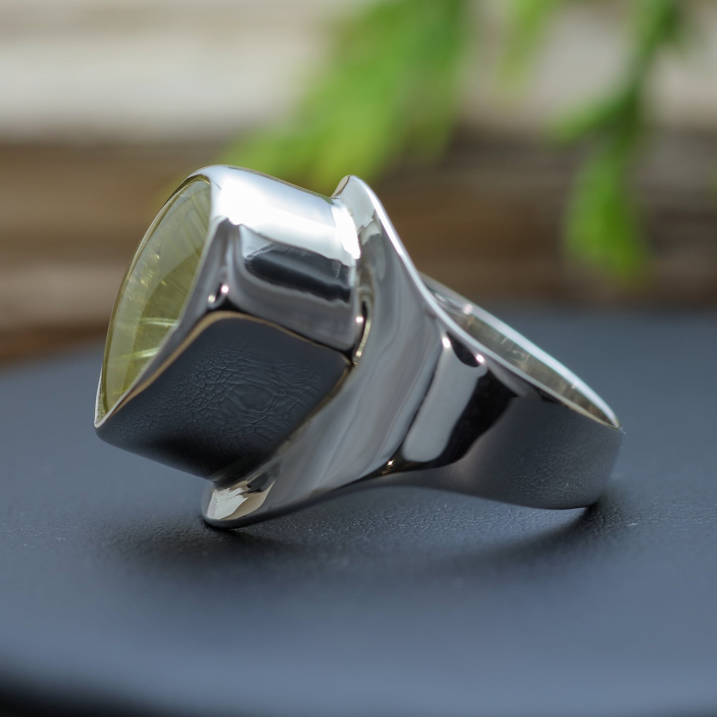 Handcrafted Pear-Shape Lemon Quartz Solitaire Ring