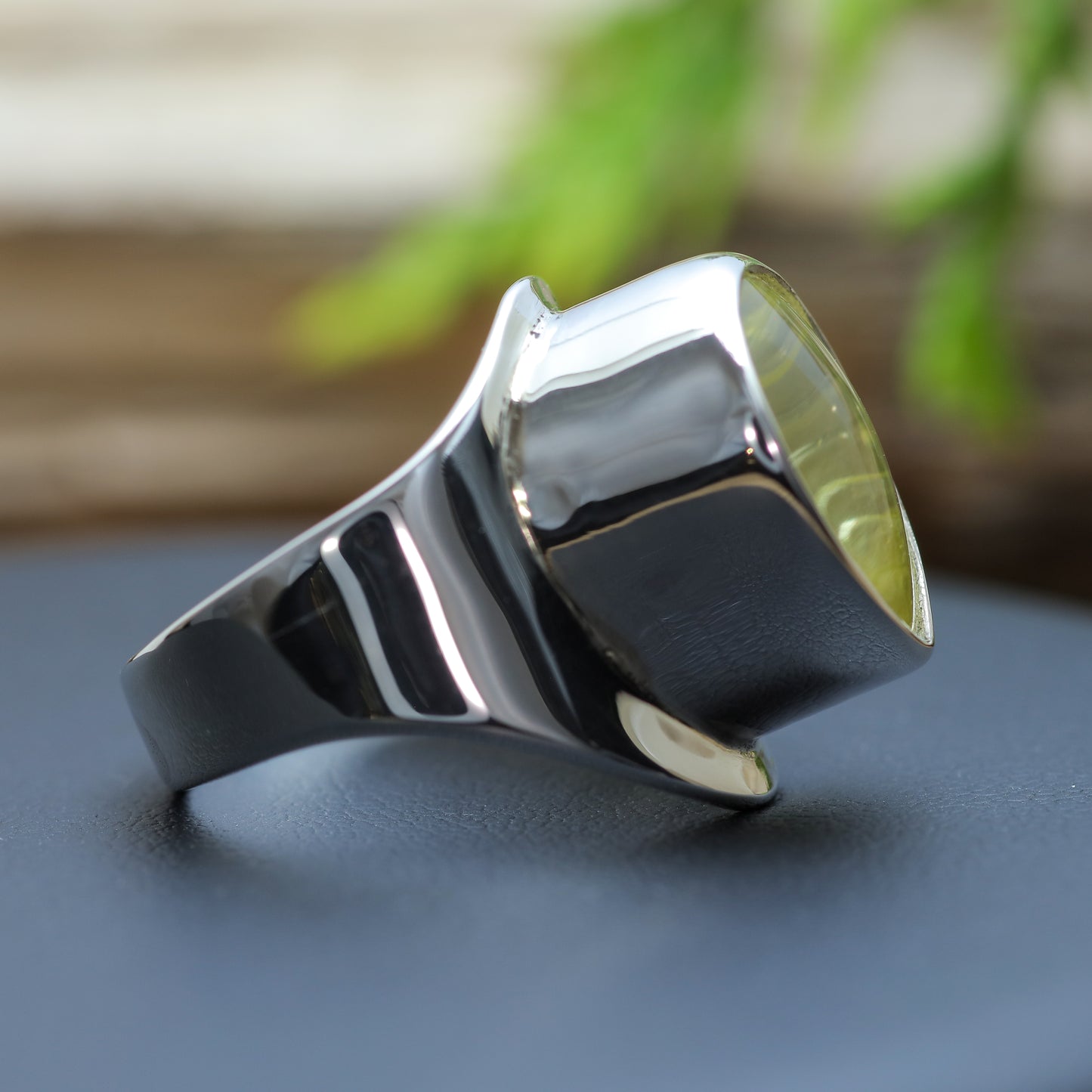 Handcrafted Pear-Shape Lemon Quartz Solitaire Ring