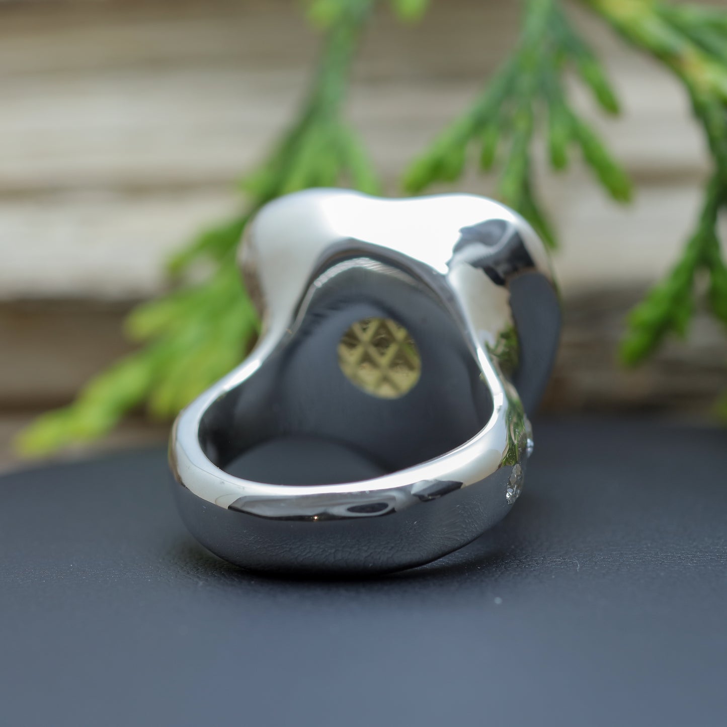 Organic Heart-Shape Lemon Quartz & Flush Diamond Statement Ring