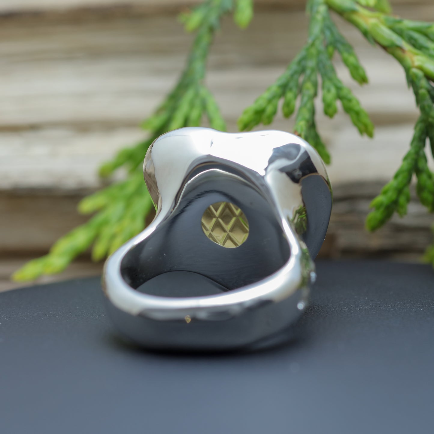 Organic Heart-Shape Lemon Quartz & Flush Diamond Statement Ring