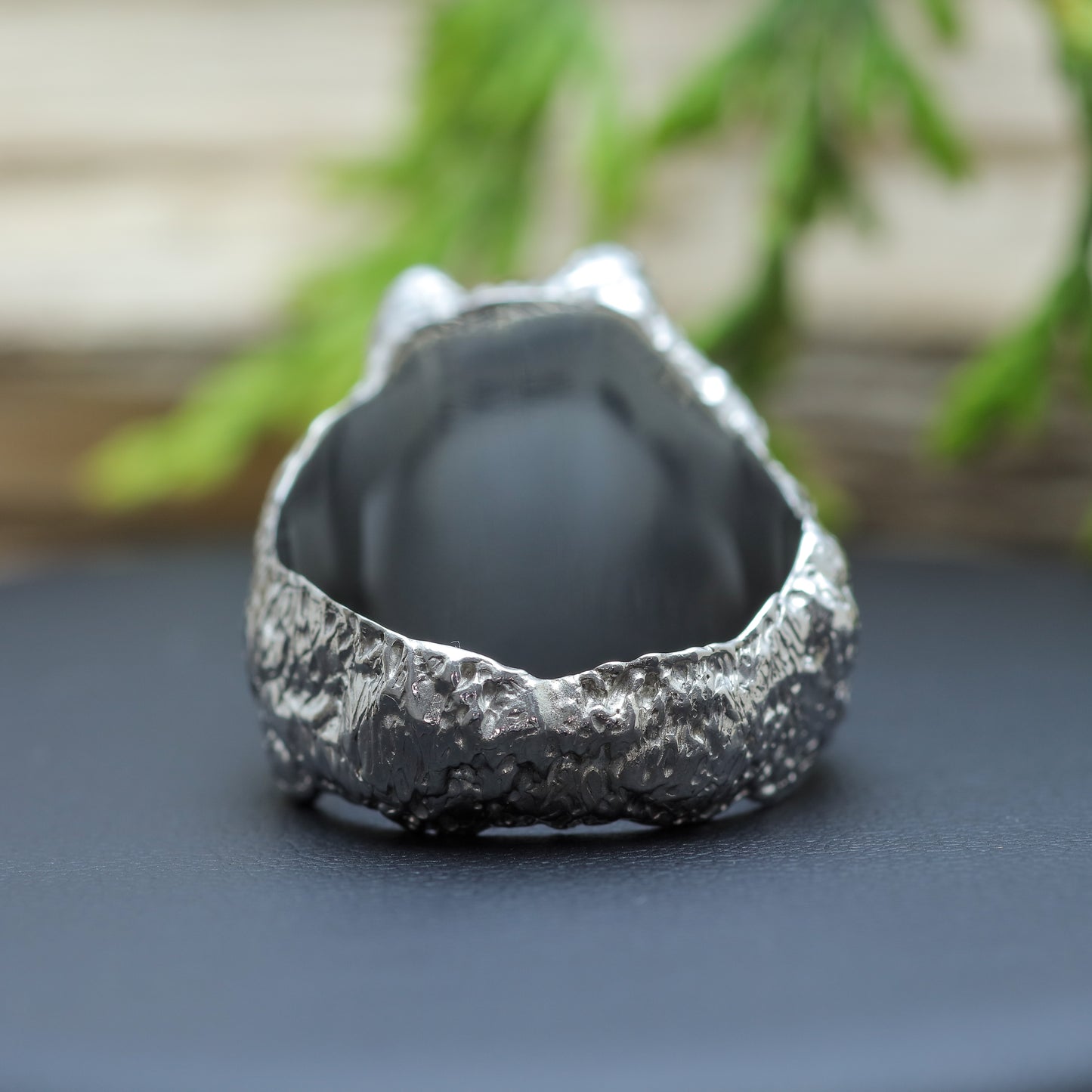 Rhodium-Plated Smokey Quartz Solitaire Ring