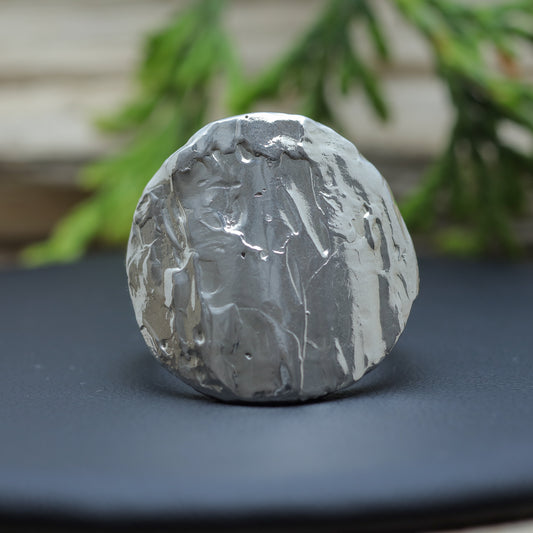 Raw Texture All-Metal Statement Ring