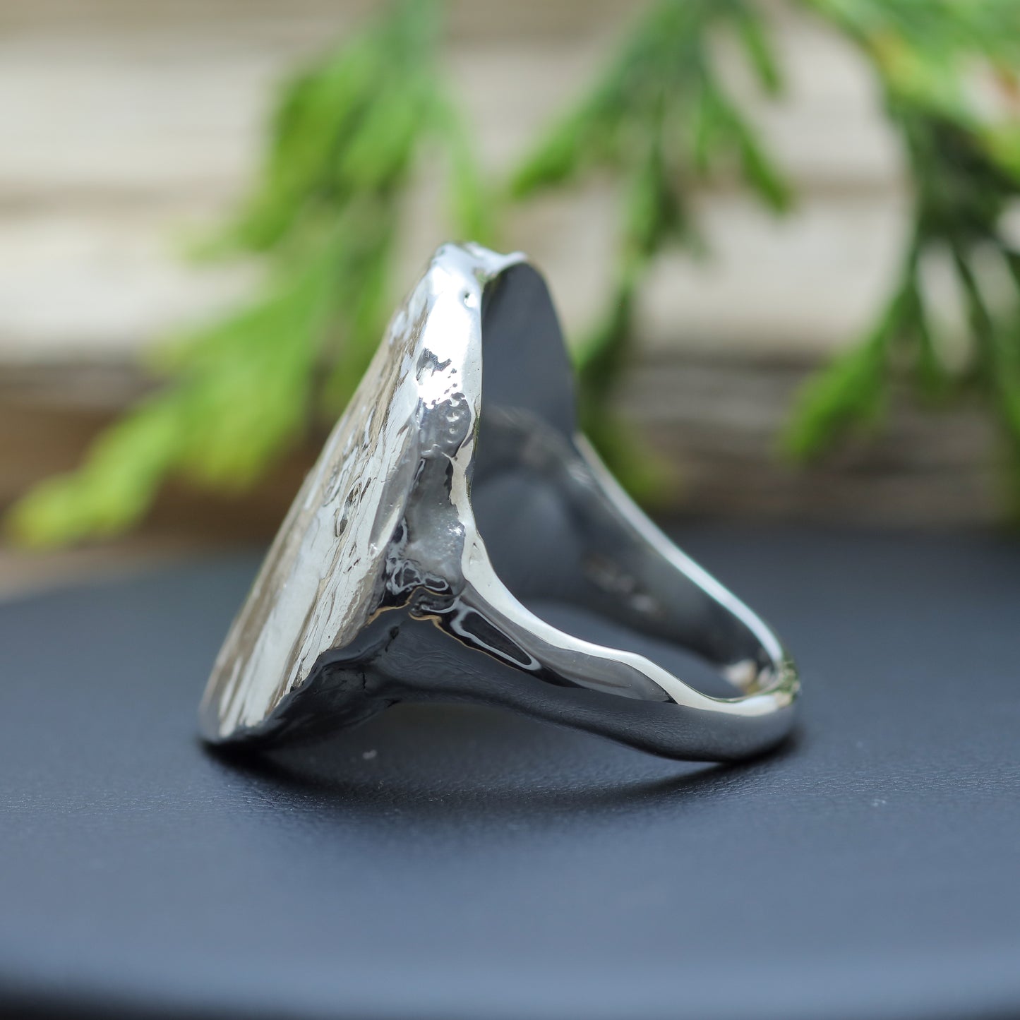 Raw Texture All-Metal Statement Ring