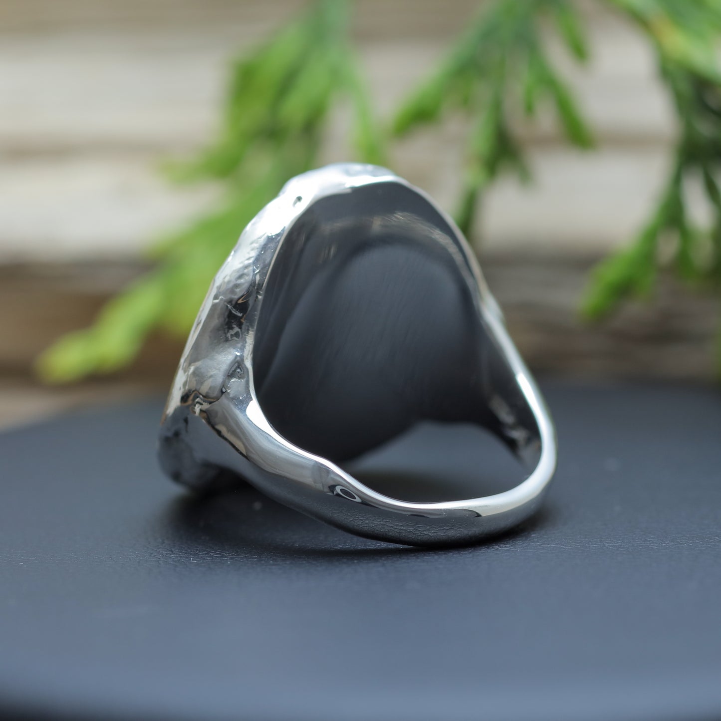 Raw Texture All-Metal Statement Ring