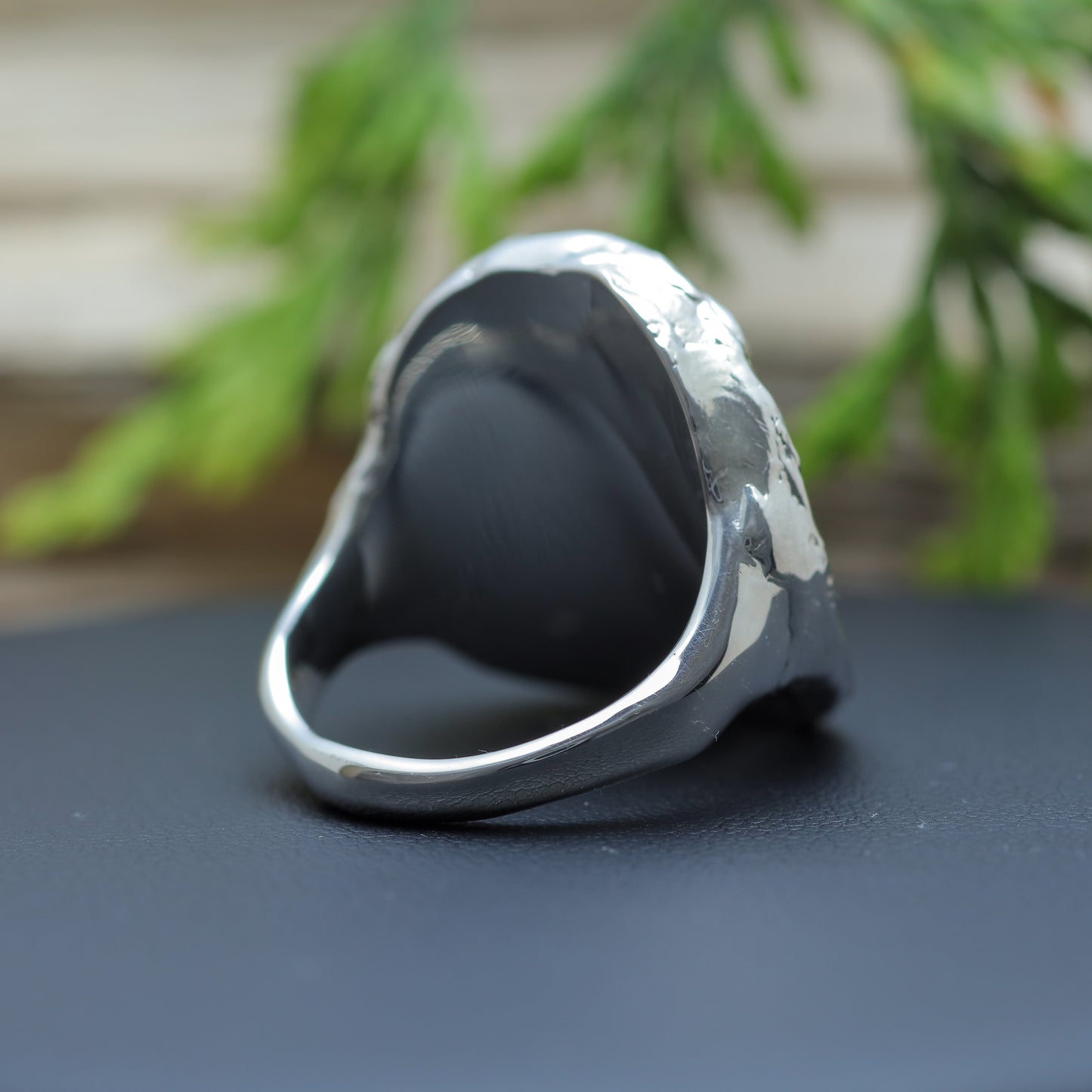 Raw Texture All-Metal Statement Ring
