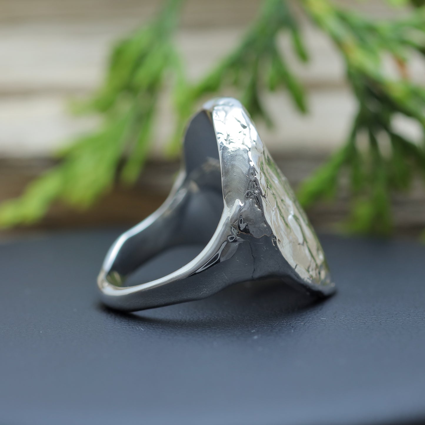 Raw Texture All-Metal Statement Ring