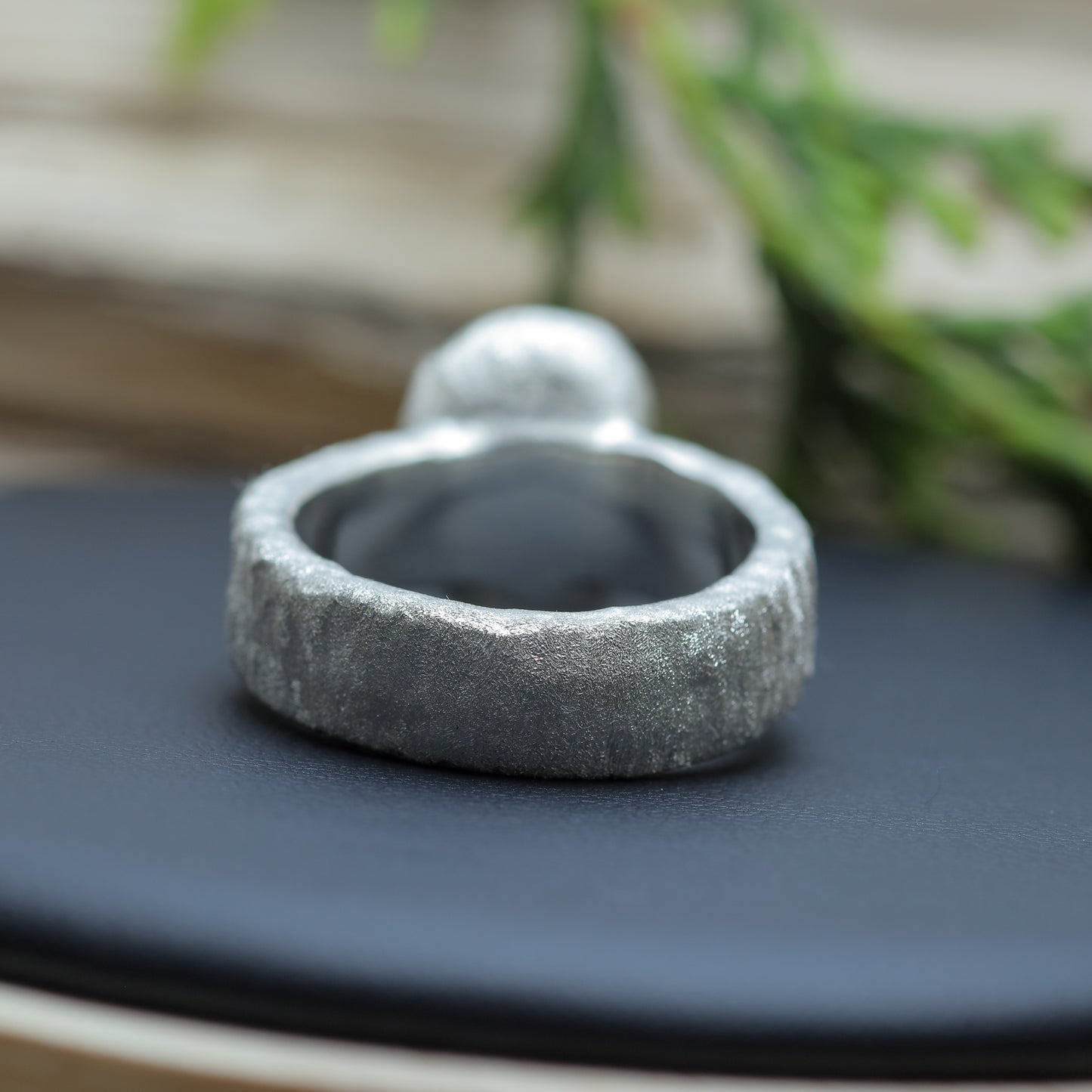Organic Textured Oval Amethyst Statement Ring