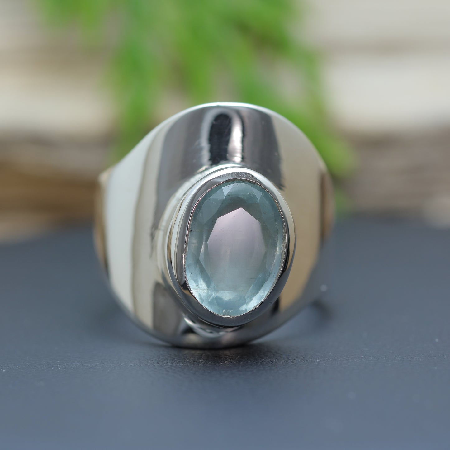 Natural Aquamarine Handcrafted Statement Ring