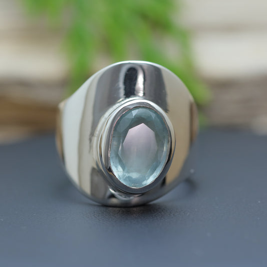 Natural Aquamarine Handcrafted Statement Ring