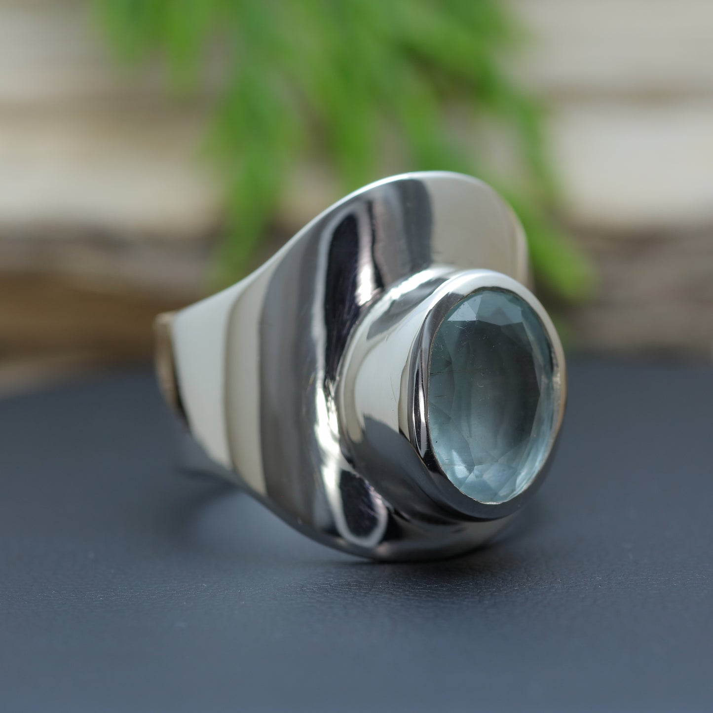 Natural Aquamarine Handcrafted Statement Ring