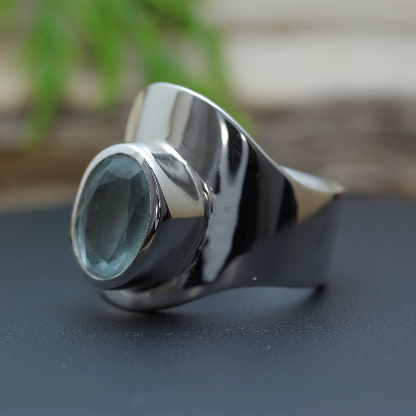 Natural Aquamarine Handcrafted Statement Ring