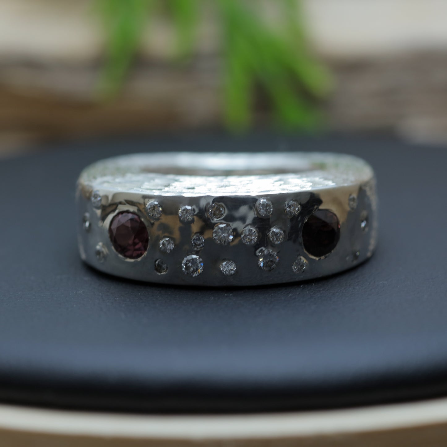Dual Natural Spinel &amp; Textured Statement Band