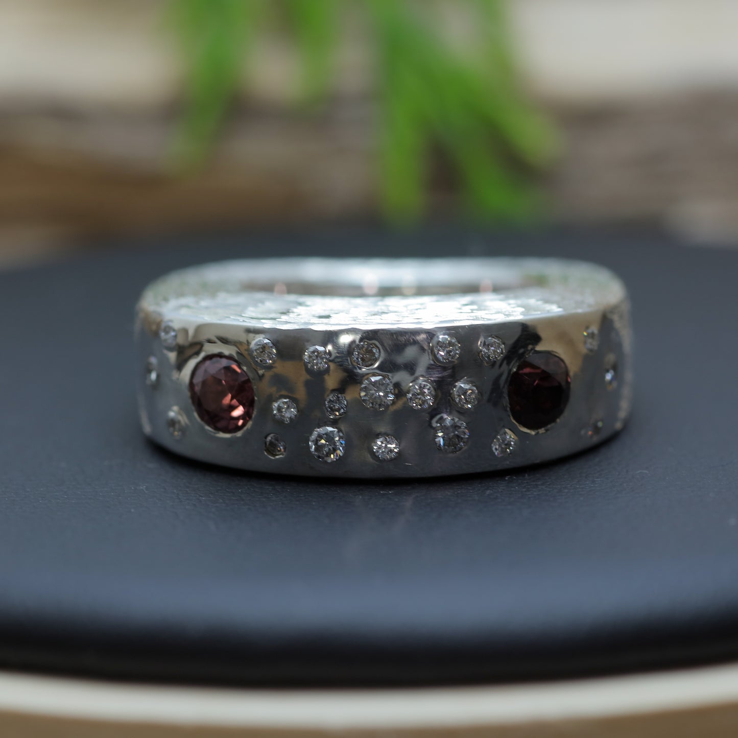 Dual Natural Spinel &amp; Textured Statement Band