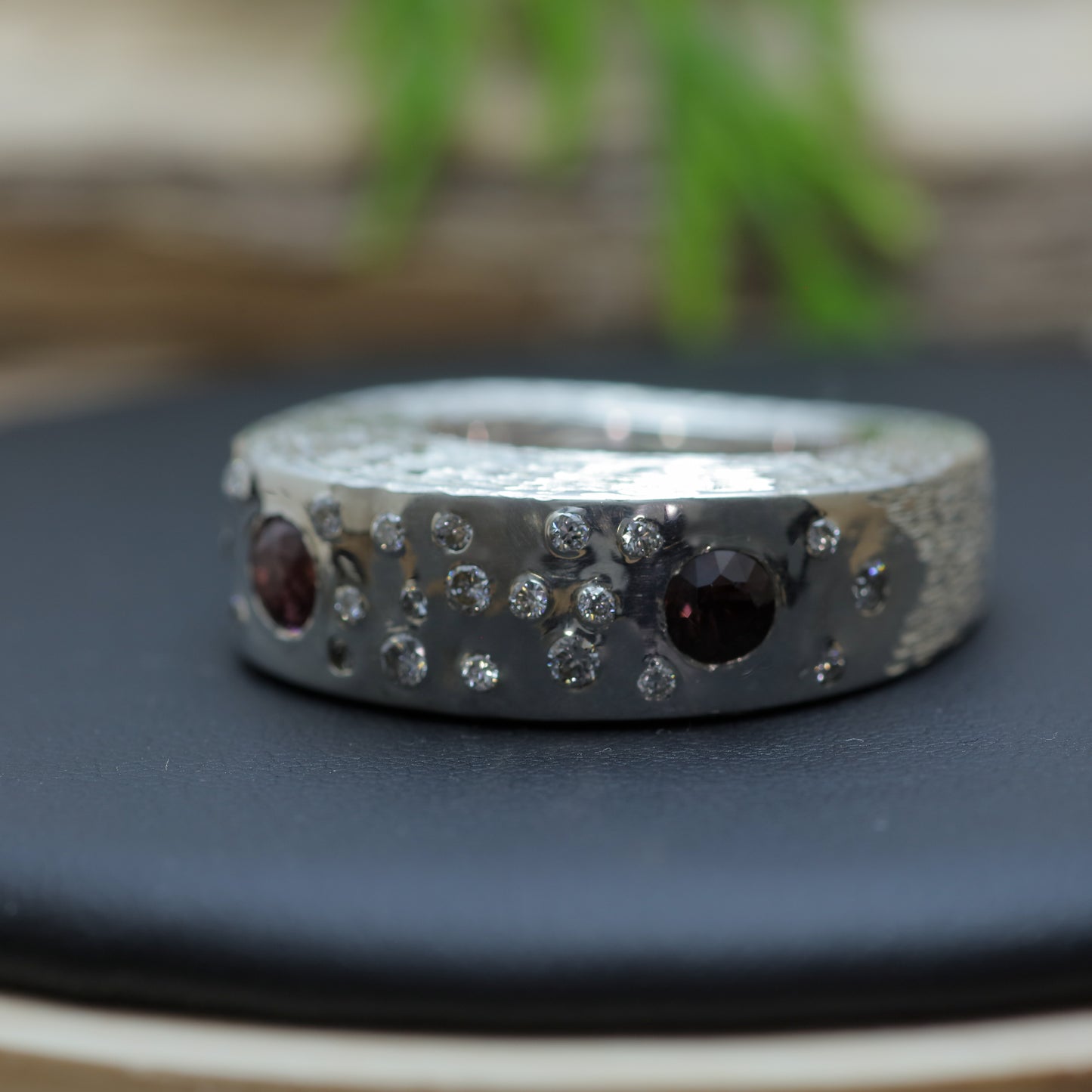 Dual Natural Spinel &amp; Textured Statement Band