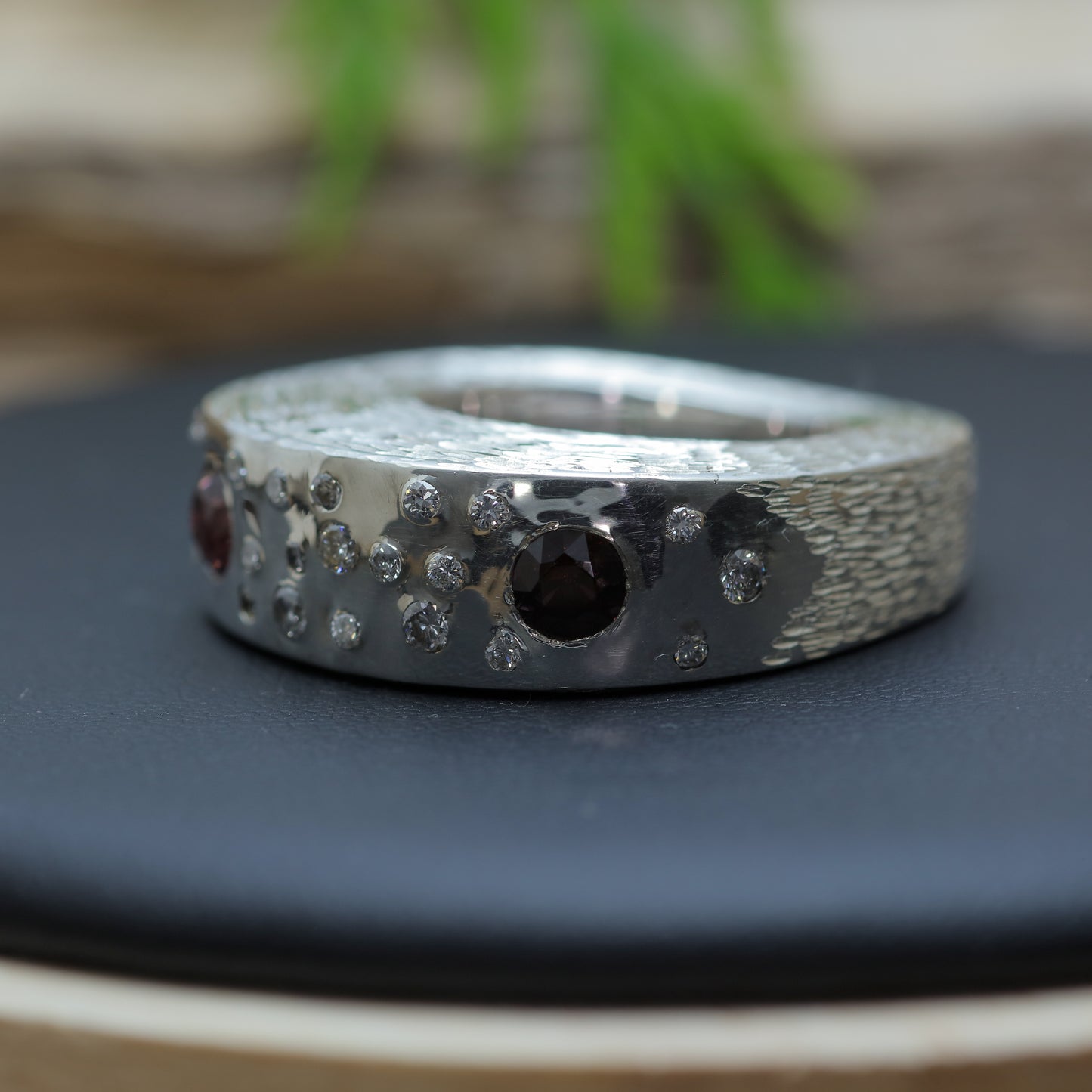 Dual Natural Spinel &amp; Textured Statement Band