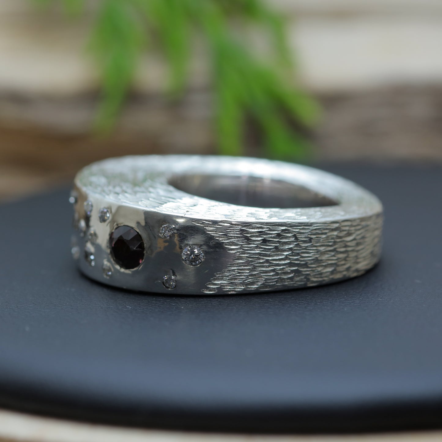 Dual Natural Spinel &amp; Textured Statement Band