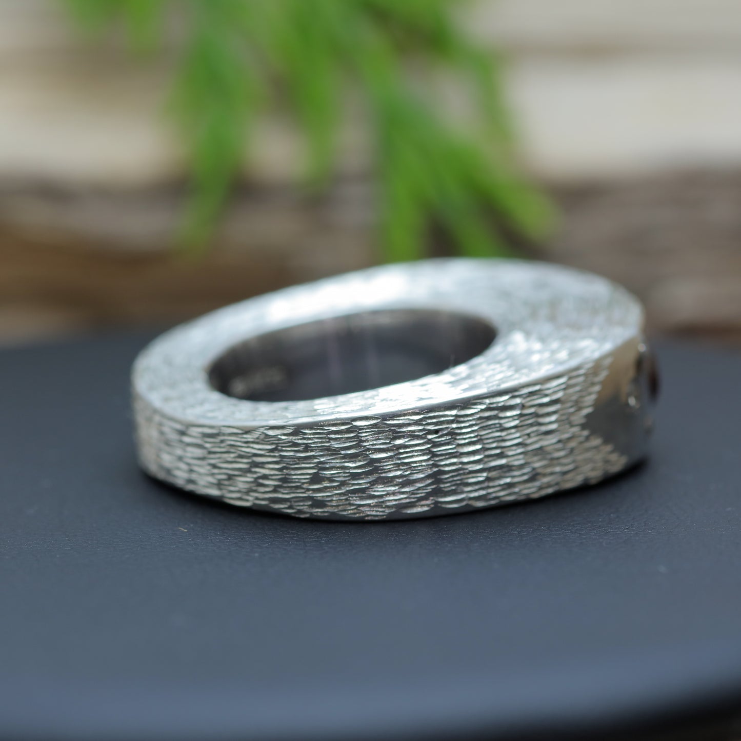 Dual Natural Spinel &amp; Textured Statement Band