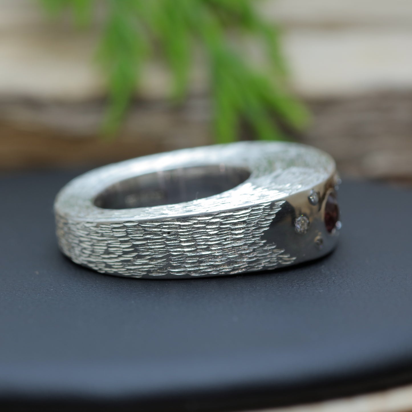 Dual Natural Spinel &amp; Textured Statement Band