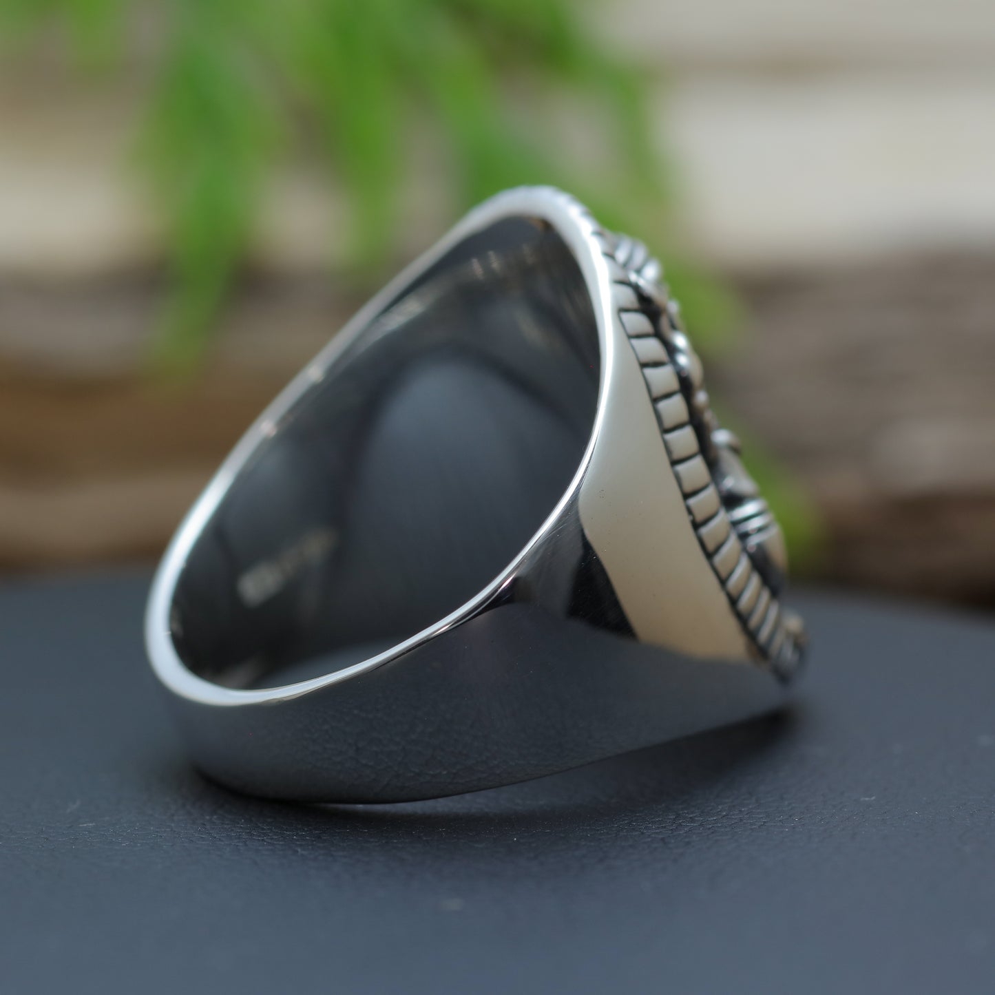 Men's "Ganesha: Lord of Beginnings" Heavy Signet Ring in Sterling Silver (11.8g)