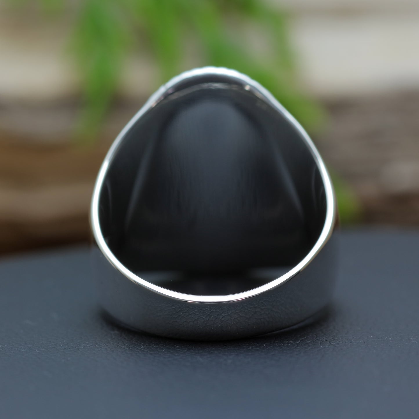 Men's "Ganesha: Lord of Beginnings" Heavy Signet Ring in Sterling Silver (11.8g)