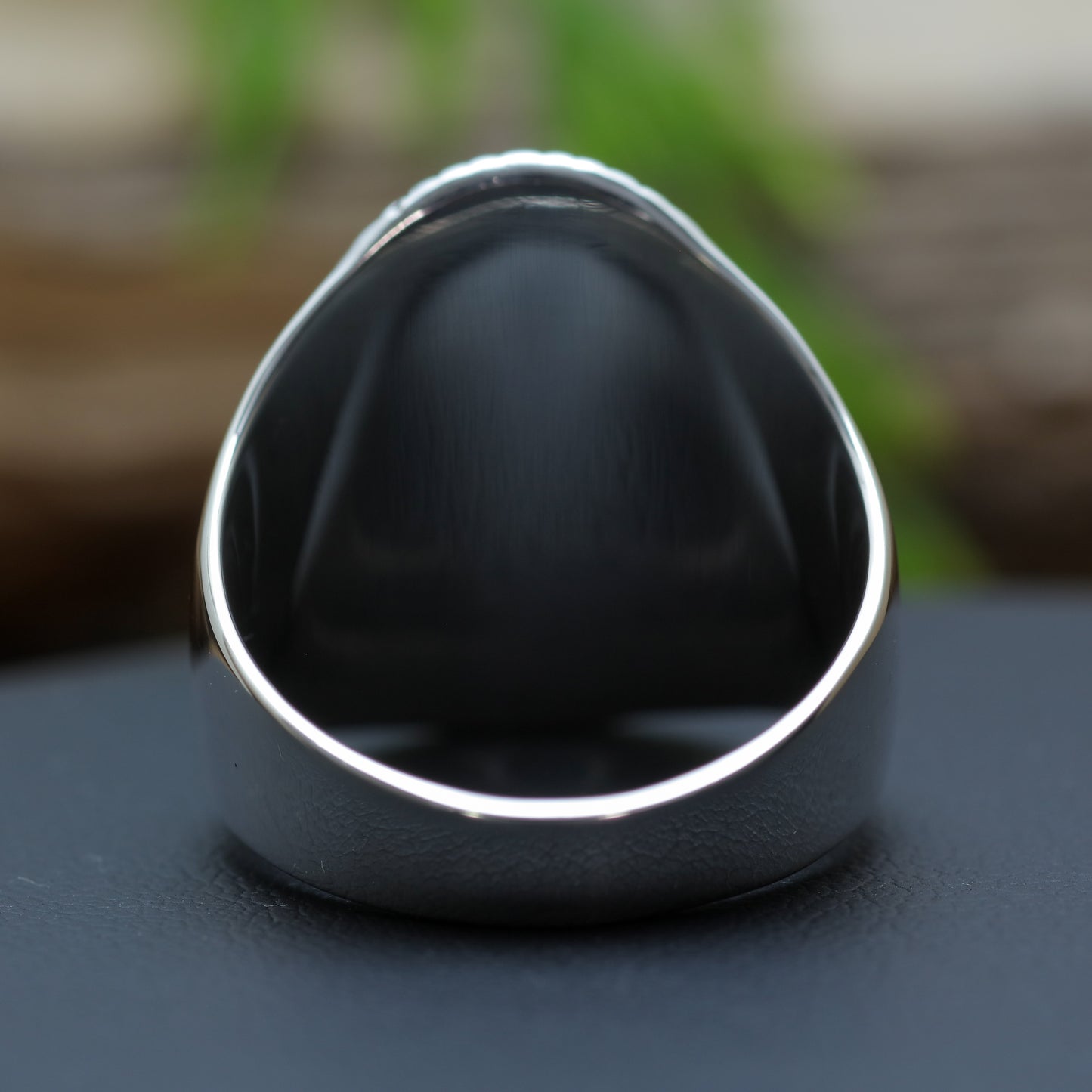 Men's "Ganesha: Lord of Beginnings" Heavy Signet Ring in Sterling Silver (11.8g)