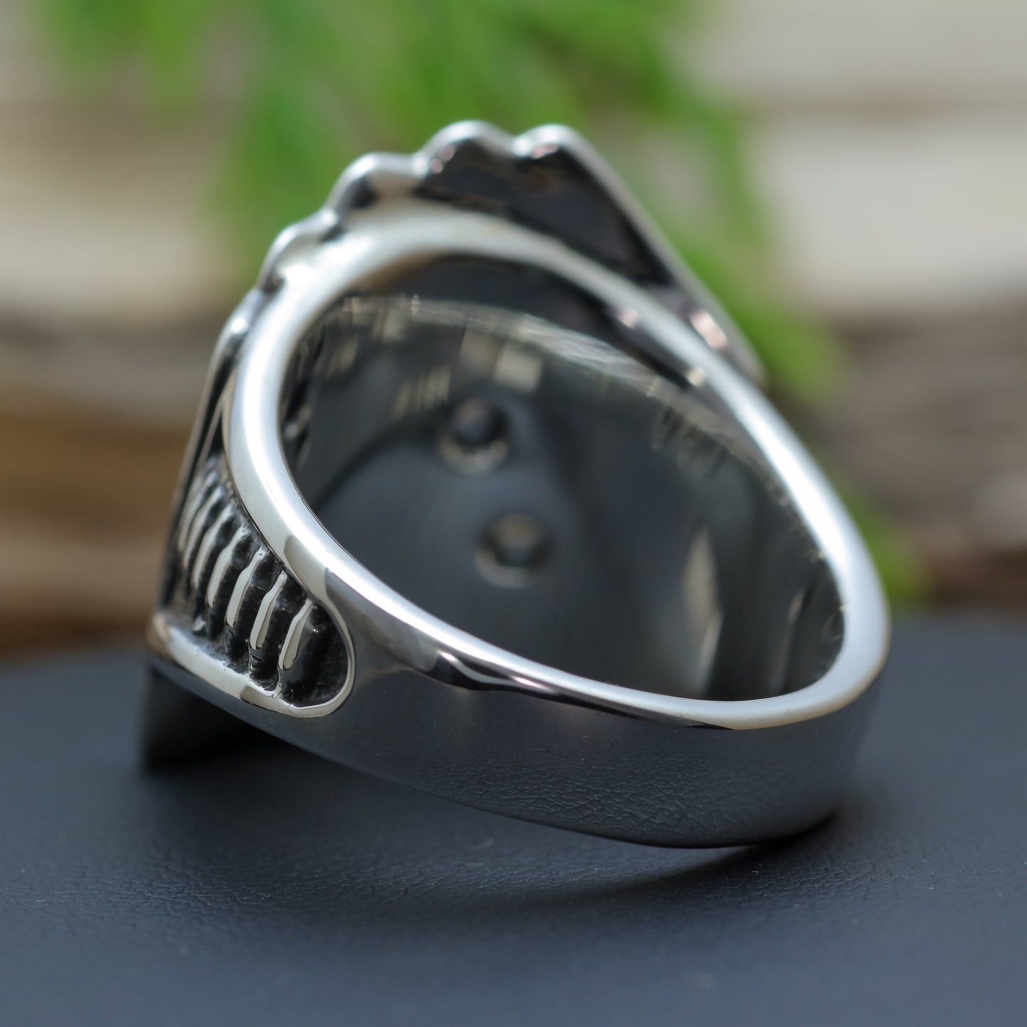 Men's "Dead Hand" Ace of Spades Poker Signet Ring in Sterling Silver (20.5g)