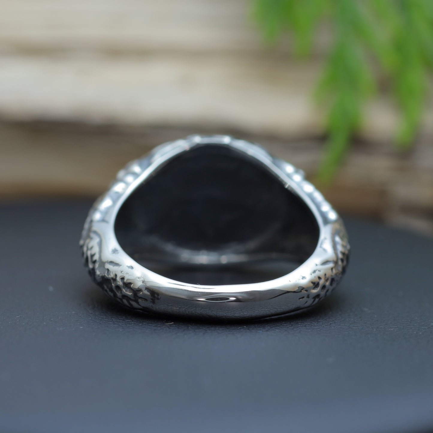 Men's "Mexican Charro Skull" Heavy Signet Ring in Sterling Silver (9.9g)